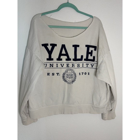 Yale University Tops - Yale University Raw Edge Boat Blue Collegiate Pullover